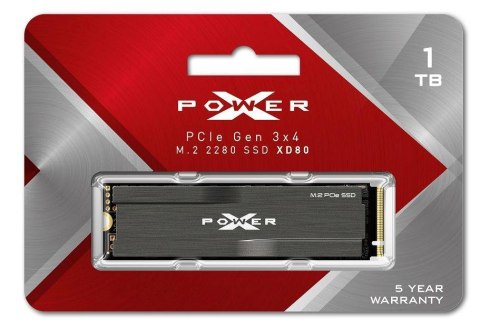 Silicon Power Dysk SSD Silicon Power XPOWER XD80 1TB M.2 PCIe Gen3x4 NVMe 2280 (3400/3000 MB/s)