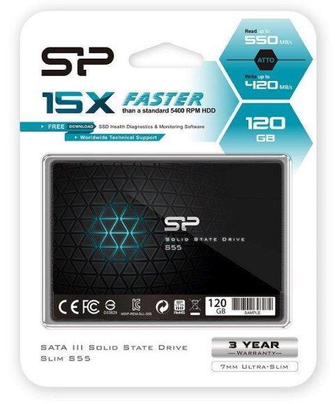 Silicon Power Dysk SSD Silicon Power S55 120GB 2.5" SATA3 (550/420 MB/s) 7mm