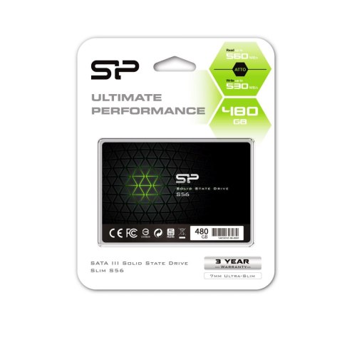 Silicon Power Dysk SSD Silicon Power S56 480GB 2.5" (500/450) SATA3 7mm 3D NAND SLC