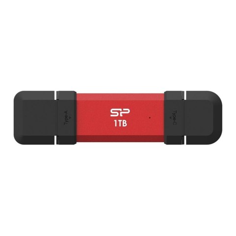 Silicon Power Dysk zewnętrzny SSD Silicon Power DS72 1TB USB-A USB-C (1050/850 MB/s) czerwony