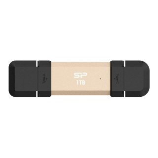Silicon Power Dysk zewnętrzny SSD Silicon Power DS72 1TB USB-A USB-C (1050/850 MB/s) złoty