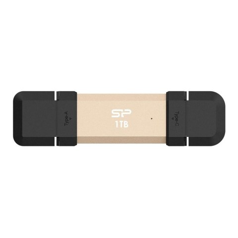 Silicon Power Dysk zewnętrzny SSD Silicon Power DS72 1TB USB-A USB-C (1050/850 MB/s) złoty
