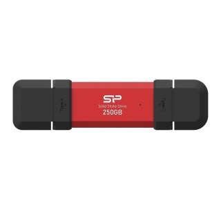 Silicon Power Dysk zewnętrzny SSD Silicon Power DS72 250GB USB-A USB-C (1050/850 MB/s) czerwony