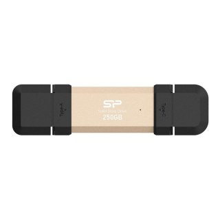 Silicon Power Dysk zewnętrzny SSD Silicon Power DS72 250GB USB-A USB-C (1050/850 MB/s) złoty
