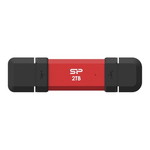 Silicon Power Dysk zewnętrzny SSD Silicon Power DS72 2TB USB-A USB-C (1050/850 MB/s) czerwony