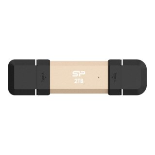 Silicon Power Dysk zewnętrzny SSD Silicon Power DS72 2TB USB-A USB-C (1050/850 MB/s) złoty