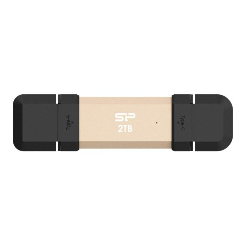Silicon Power Dysk zewnętrzny SSD Silicon Power DS72 2TB USB-A USB-C (1050/850 MB/s) złoty