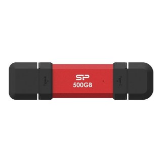 Silicon Power Dysk zewnętrzny SSD Silicon Power DS72 500GB USB-A USB-C (1050/850 MB/s) czerwony