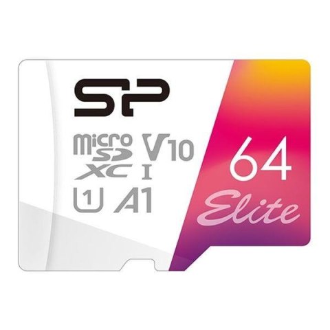 Silicon Power Karta pamięci Silicon Power microSDXC Elite 64GB (90/80 MB/s) UHS-I U1 V10 A1