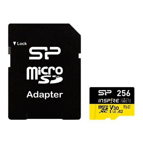 Silicon Power Karta pamięci Silicon Power microSDXC Inspire 256GB V30 UHS-I U3 A2 4K DDR200 170/150MB/s TLC + adapter