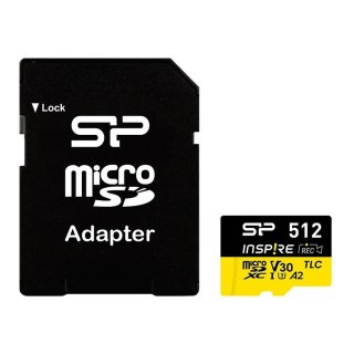 Silicon Power Karta pamięci Silicon Power microSDXC Inspire 512GB V30 UHS-I U3 A2 4K DDR200 170/150MB/s TLC + adapter