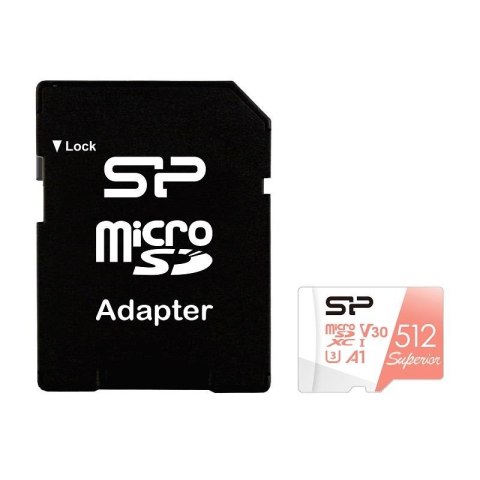 Silicon Power Karta pamięci Silicon Power microSDXC Superior 512GB V30 UHS-1 U3 A1 + ADAPTER