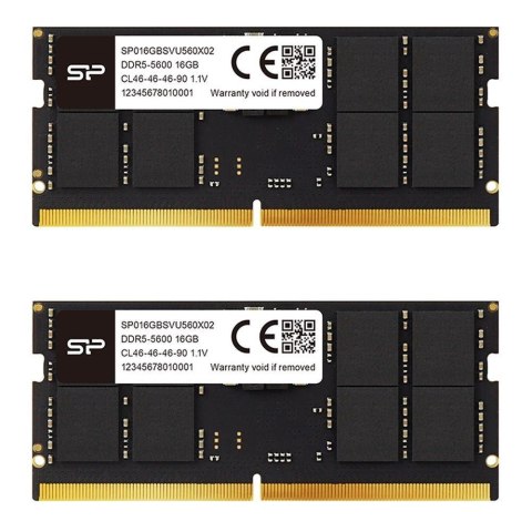 Silicon Power Pamięć SODIMM DDR5 Silicon Power 32GB (2x16GB) 5600MHz CL46 1,1V Black
