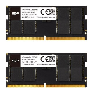Silicon Power Pamięć SODIMM DDR5 Silicon Power 64GB (2x32GB) 5600MHz CL46 1,1V Black