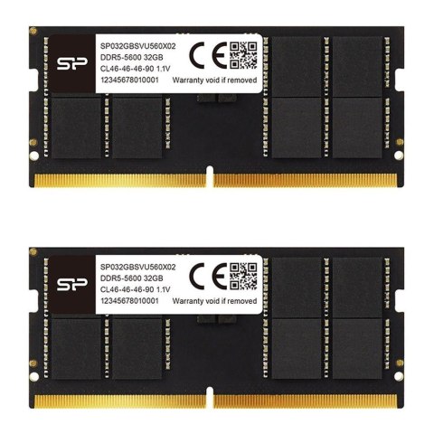 Silicon Power Pamięć SODIMM DDR5 Silicon Power 64GB (2x32GB) 5600MHz CL46 1,1V Black