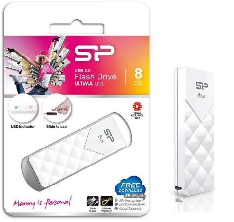 Silicon Power Pendrive Silicon Power 8GB Ultima U03 Diamond Cut LUX White