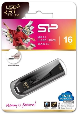 Silicon Power Pendrive Silicon Power Blaze B21 16GB USB 3.0 / USB 3.1 Black
