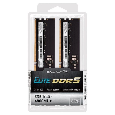 Team Group Pamięć DDR5 Team Group ELITE 32GB (2x16GB) 4800MHz CL40 1,1V Black