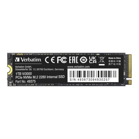 Verbatim Dysk SSD Verbatim Vi3000 1TB M.2 2280 PCIe Gen3 NVME (3300/3000 MB/s)