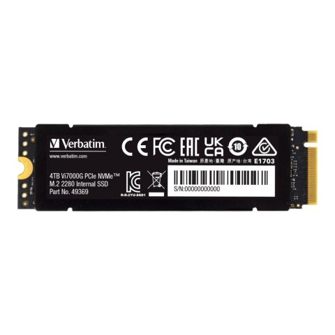 Verbatim Dysk SSD Verbatim Vi7000G 4TB M.2 2280 PCIe Gen4 NVME (7000/6400 MB/s)