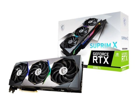 MSI Zestaw karta graficzna MSI GeForce RTX 3080 Ti SUPRIM X 12G 12GB + słuchaki, plecak, pluszowy smok i RGB LED