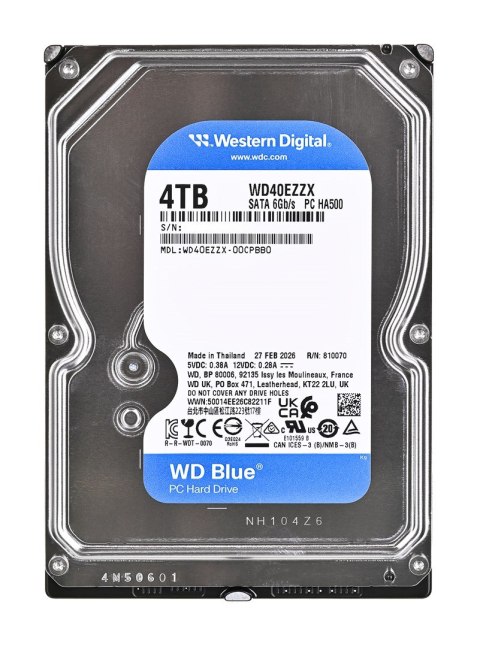 WD Dysk HDD WD Blue WD40EZZX (4 TB ; 3.5"; 256 MB; 5400 obr/min)