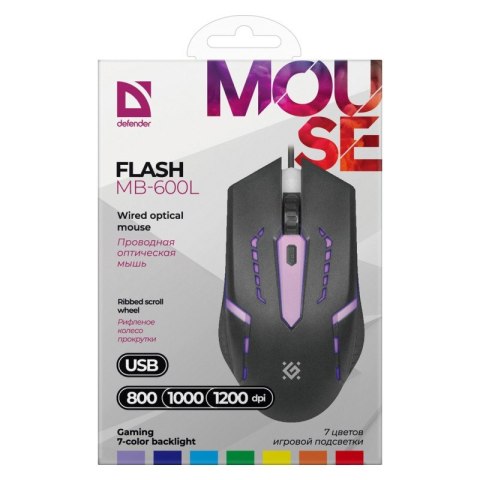 Defender Mysz gamingowa przewodowa FLASH MB-600L 4P