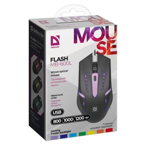 Defender Mysz gamingowa przewodowa FLASH MB-600L 4P