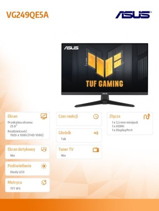 Asus Monitor 24 cale VG249QE5A IPS 144Hz 1MS HDMI DP