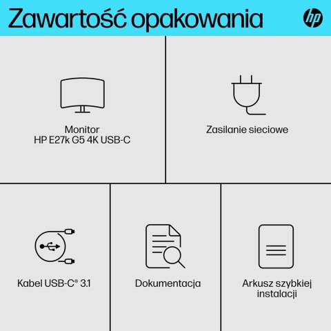 Hewlett-Packard Monitor LCD 27" HP E-Series E27k G5 6N4C4AA#ABB 4K USB-C