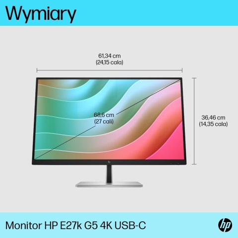 Hewlett-Packard Monitor LCD 27" HP E-Series E27k G5 6N4C4AA#ABB 4K USB-C