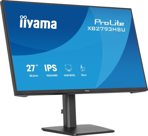 IIYAMA Iiyama ProLite XB2793HSU-B1 monitor komputerowy 68,6 cm (27") 1920 x 1080 px Full HD LED Czarny