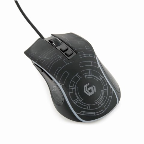GEMBIRD GEMBIRD GAMINGOWA MYSZ Z PODŚWIETLENIEM RGB USB, CZARNA