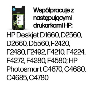 Hewlett-Packard HP 300 zestaw 2 oryginalnych wkładów atramentowych: czarny/trójkolorowy
