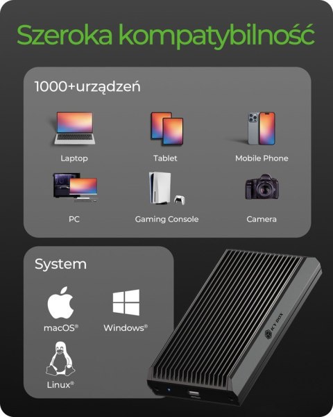 IcyBox Obudowa SSD IB-1920M-C42 NNVMe SSD , USB4 GEN 3x2 (40GB)