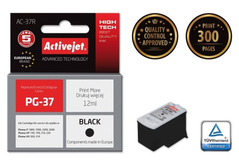 Activejet Activejet AC-37R Tusz (zamiennik Canon PG-37; Premium; 12 ml; czarny)