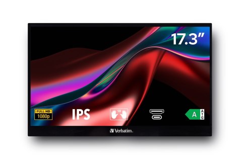Verbatim Monitor komputerowy Verbatim 49593 43,9 cm (17.3") 1920 x 1080 px Full HD LCD Ekran dotykowy Czarny
