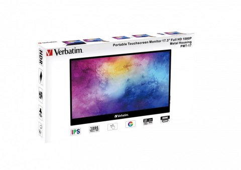 Verbatim Monitor komputerowy Verbatim 49593 43,9 cm (17.3") 1920 x 1080 px Full HD LCD Ekran dotykowy Czarny