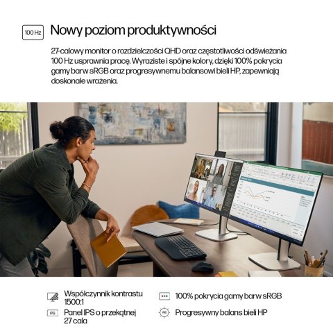 Hewlett-Packard HP S5 PRO 527PQ 27 QHD (2560x1440) FHD IPS 350n 5ms DP HDMI USB-B HAS 3/3/0