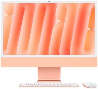 Apple IMac 24 cale: M4 10/10, 16GB, 256GB SSD - Pomarańczowy