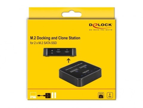 DELOCK DeLOCK Stacja dokująca M.2 dla 2 x M.2 SATA SSD z funkcją klonowania
