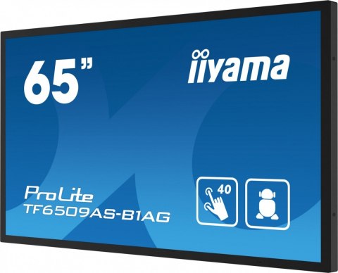 IIYAMA Monitor 65 cali TF6539AS-B1AG,IPS,4K,HDMIx2,DP,RJ45,3xUSB,2x10W, ANDROID,24/7,IP65