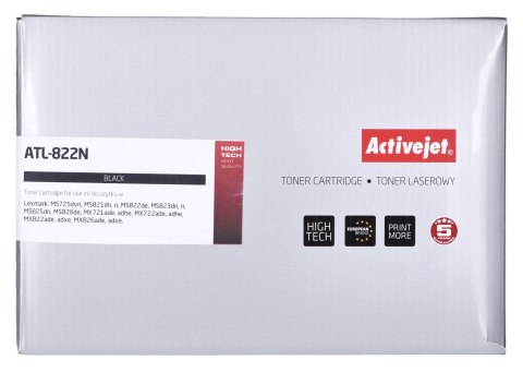Activejet Toner Activejet ATL-822N (zamiennik Lexmark 58D2H00; Supreme; 15000 stron; czarny)