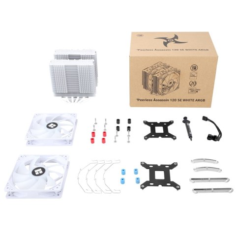 Thermalright Thermalright Peerless Assassin 120 SE WHITE ARGB Procesor Chłodnica powietrza 12 cm Biały 1 szt.