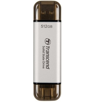 Transcend Transcend ESD310 512 GB USB Type-A na USB Type-C 3.2 Gen 2 (3.1 Gen 2) Srebrny