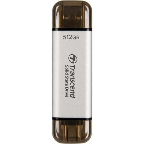 Transcend Transcend ESD310 512 GB USB Type-A na USB Type-C 3.2 Gen 2 (3.1 Gen 2) Srebrny