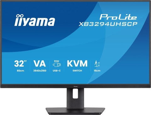 IIYAMA Monitor iiyama ProLite 32'' 4K VA z USB-C (95W), przełącznikiem KVM i obsługą PiP/PbP