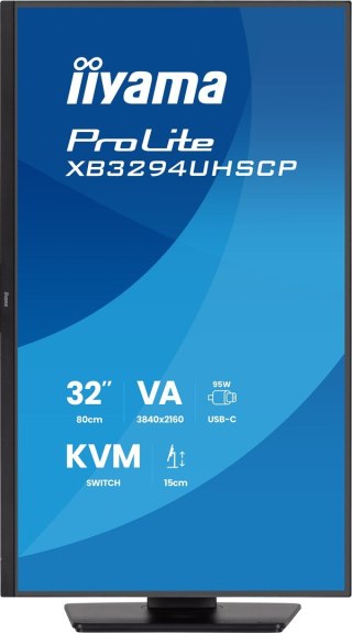 IIYAMA Monitor iiyama ProLite 32'' 4K VA z USB-C (95W), przełącznikiem KVM i obsługą PiP/PbP