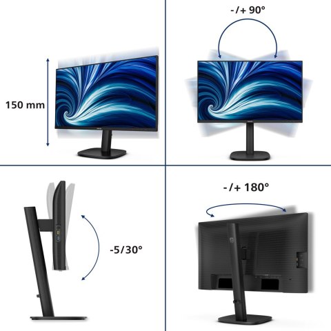 Philips Monitor Philips 60.5cm (23.8") 24B2N3200J 16:09 HDMI+DP+USB VGA