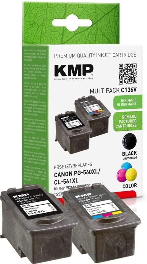 Legrand KMP 1581,4005 nabój z tuszem 3 szt. Zamiennik Wysoka (XL) wydajność Czarny, Cyjan, Purpurowy, Żółty